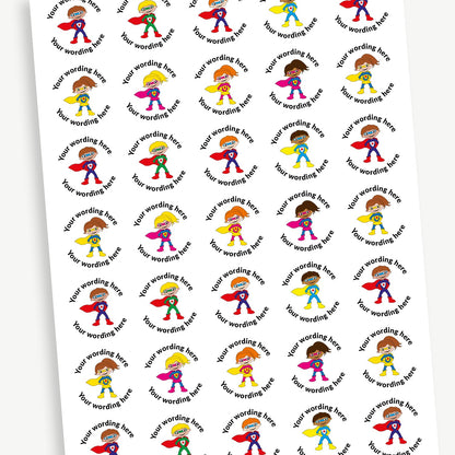 Personalised Sherbet Scented Super Hero Stickers - 37mm