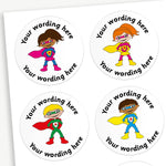Personalised Sherbet Scented Super Hero Stickers - 37mm