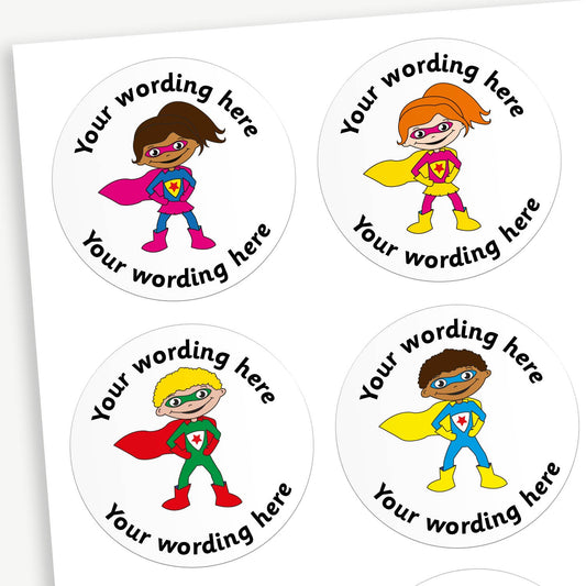 Personalised Sherbet Scented Super Hero Stickers - 37mm