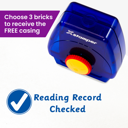 Reading Record Checked Twist N Stamp Brick - Blue